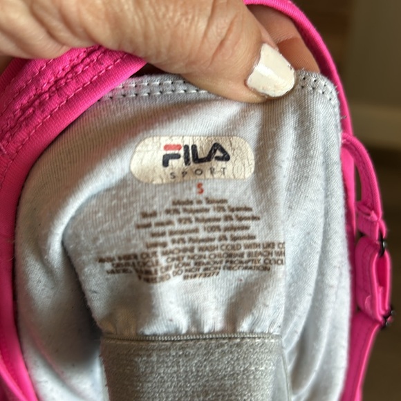 Fila black tank top with pink trim and straps - Picture 6 of 6